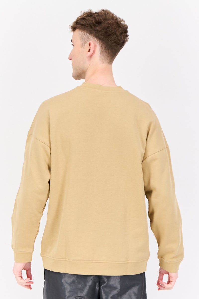 adidas Originals Men Sportswear Fit Long Sleeves Outdoor Sweatshirt, Khaki - Image 3