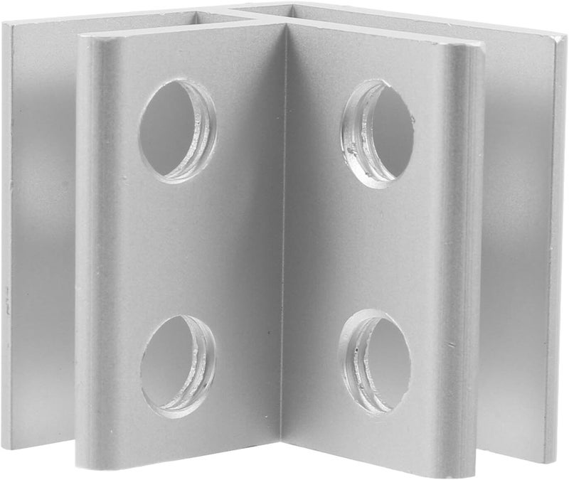 Glass Clamp Bracket 90 Degree Aluminium Alloy Holder for 5-8mm Glass, Shelf Support for Fish Tank, Terrarium, and Garden Planter Box, Silver Finish - Image 1