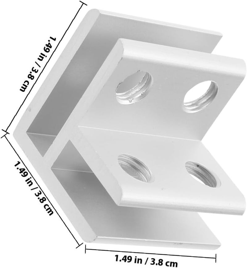 Glass Clamp Bracket 90 Degree Aluminium Alloy Holder for 5-8mm Glass, Shelf Support for Fish Tank, Terrarium, and Garden Planter Box, Silver Finish - Image 2
