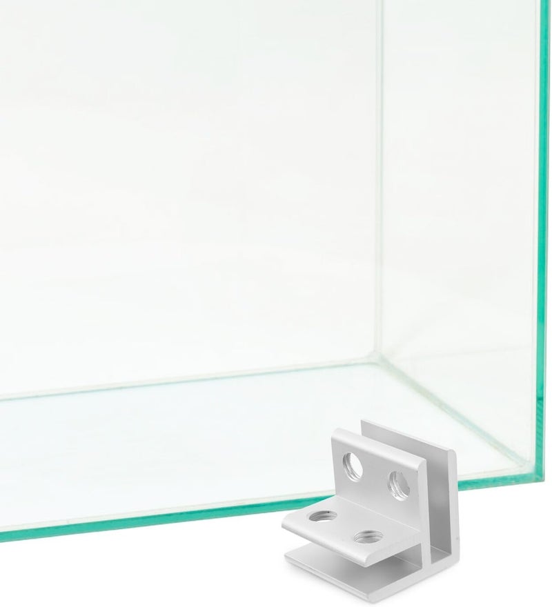 Glass Clamp Bracket 90 Degree Aluminium Alloy Holder for 5-8mm Glass, Shelf Support for Fish Tank, Terrarium, and Garden Planter Box, Silver Finish - Image 5
