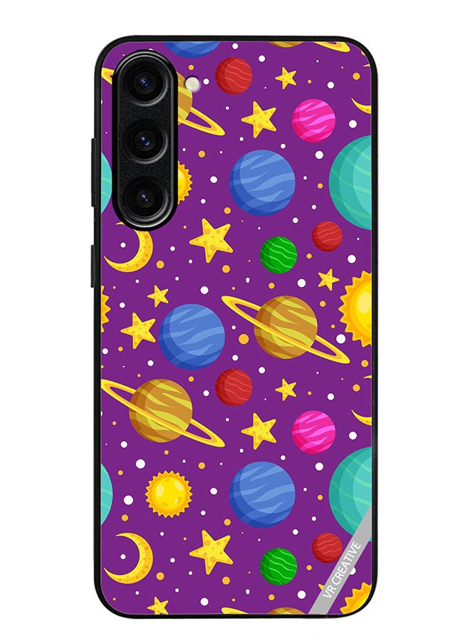 VR CREATIVE Protective Case Cover For Samsung Galaxy S23 Celestial Bodies Seamless Pattern Design Multicolour - Image 1