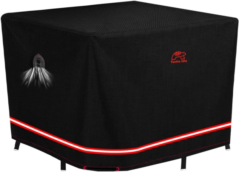Turtle Life Patio Furniture Sets Cover, Heavy Duty Square Durable Waterproof Outdoor UV Resistant Anti-Fading Dining Table Chairs Furniture Cover, Black, 56"L x 56"W x 29"H - Image 1