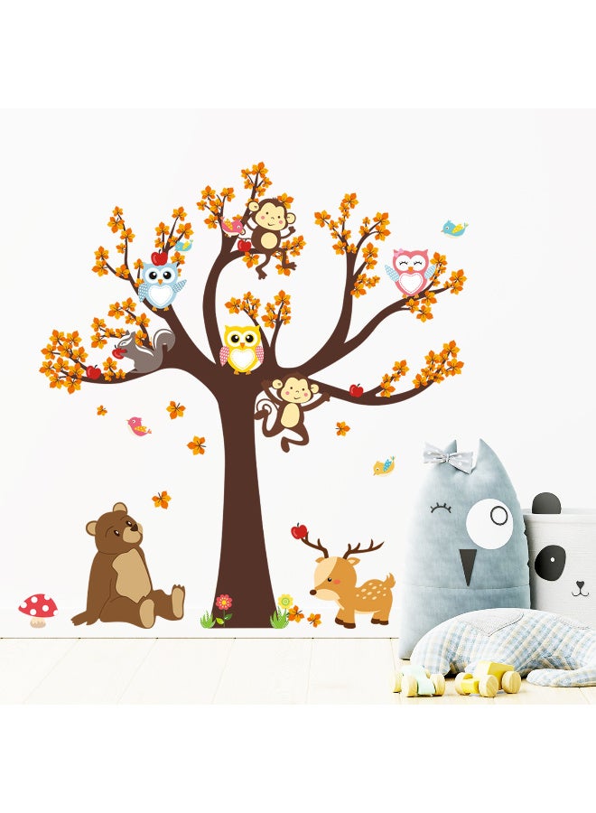 Huge Jungle Animals Tree Owls Monkey Wall Sticker Kids Room Decor Vinyl Decals - Image 5