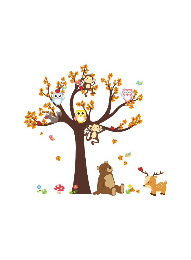 Huge Jungle Animals Tree Owls Monkey Wall Sticker Kids Room Decor Vinyl Decals - Image 1