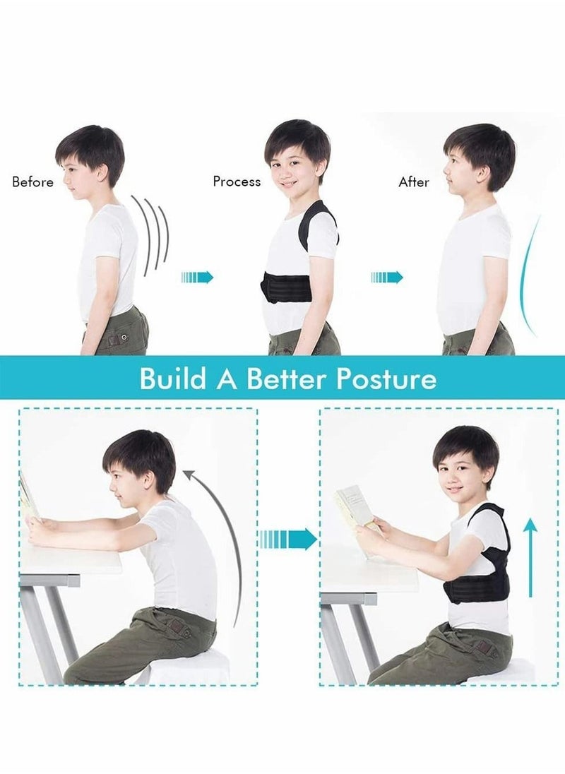 Y&D - Back Brace, Posture Corrector for Kids Teens, Relieve Pain Adjustable Upper race Spinal Support with Soft Shoulder Pads to Prevent Humpback, Recommended by Doctor (M, Blue) - Image 1