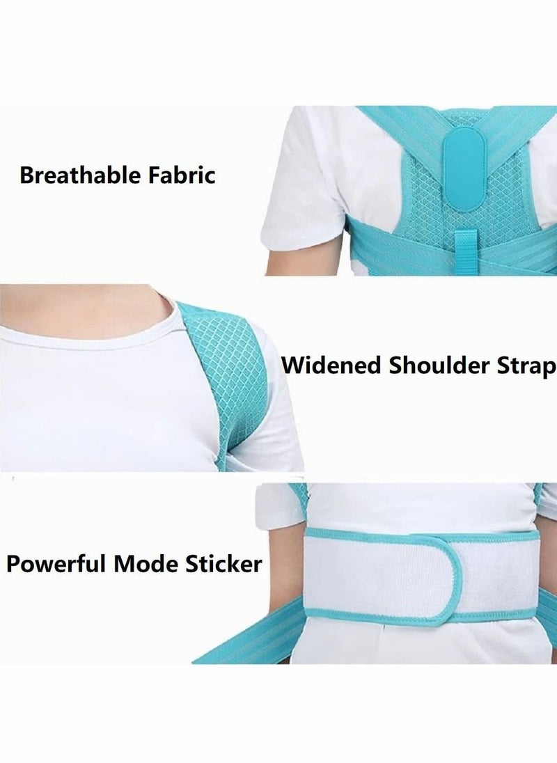Y&D - Back Brace, Posture Corrector for Kids Teens, Relieve Pain Adjustable Upper race Spinal Support with Soft Shoulder Pads to Prevent Humpback, Recommended by Doctor (M, Blue) - Image 1