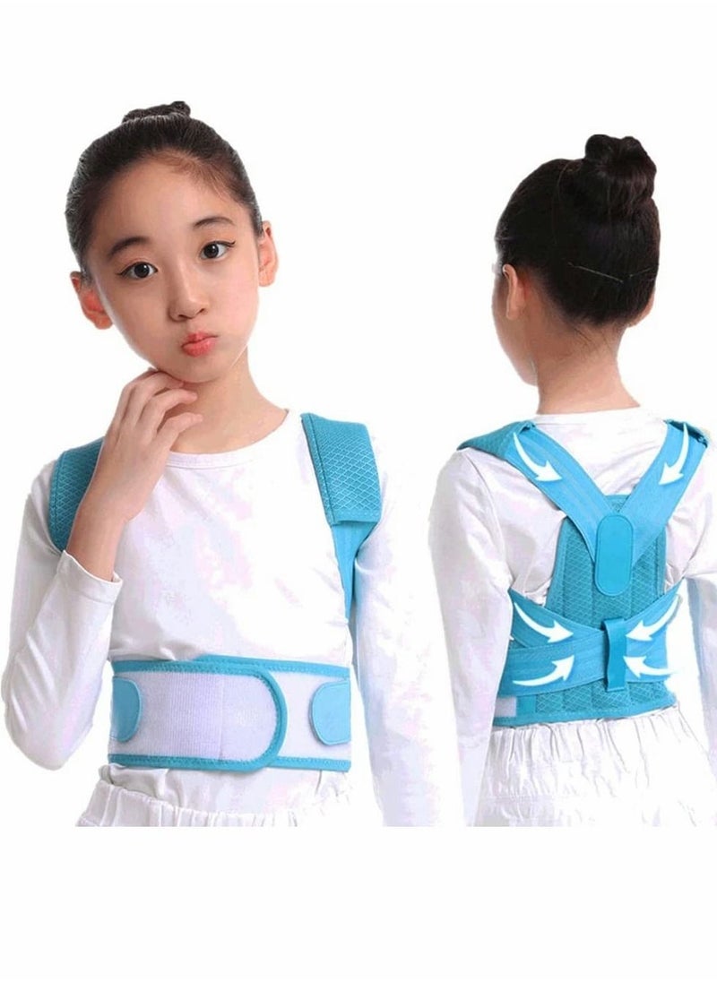 Y&D - Back Brace, Posture Corrector for Kids Teens, Relieve Pain Adjustable Upper race Spinal Support with Soft Shoulder Pads to Prevent Humpback, Recommended by Doctor (M, Blue) - Image 1