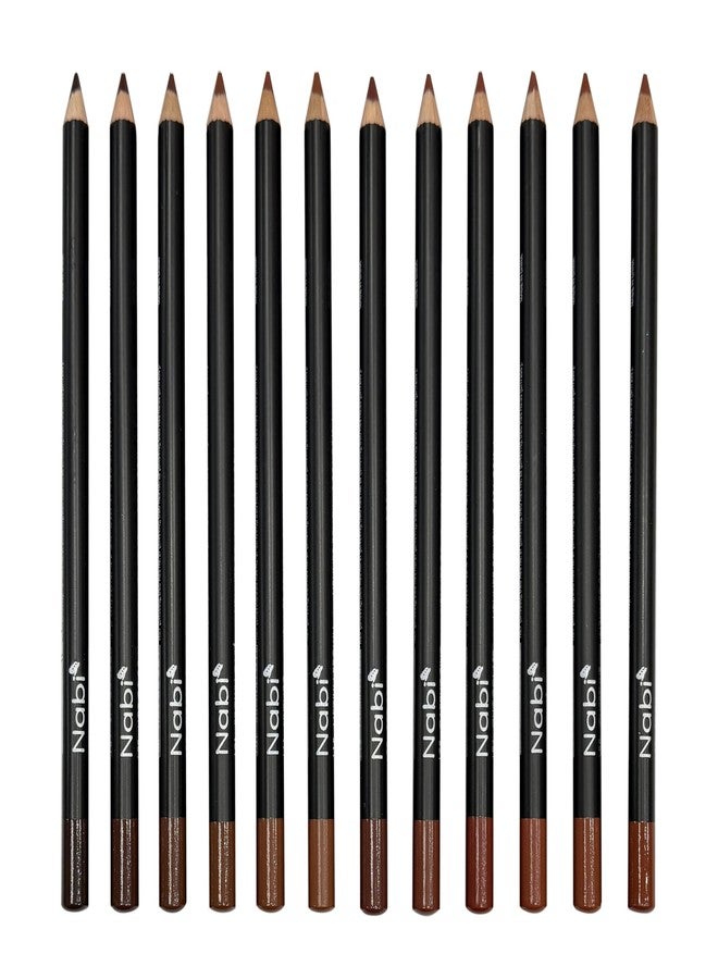 Nabi Lip Liner Pencil 12 Pieces Mix Browns - Image 4