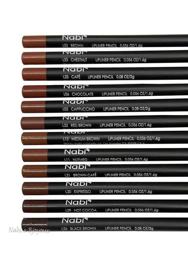 Nabi Lip Liner Pencil 12 Pieces Mix Browns - Image 2
