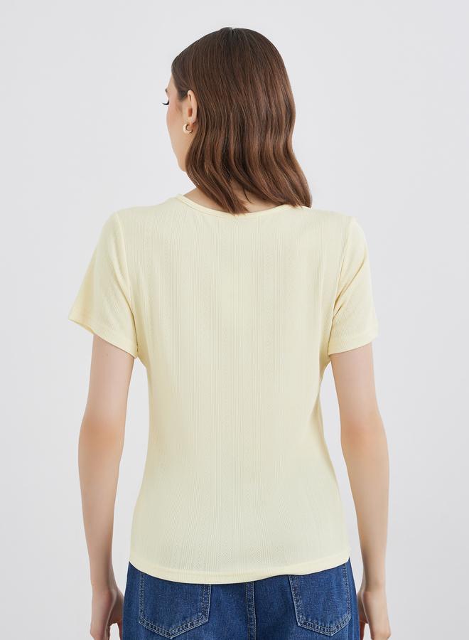 تايك تو بلوزة محبوكة بأكمام قصيرة - Image 5