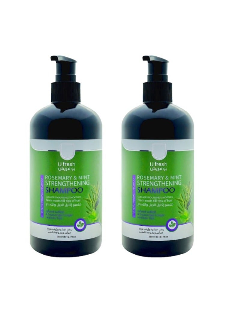 U fresh Rosemary & Mint Fortifying Shampoo 360ml Pack of 2  - Image 2