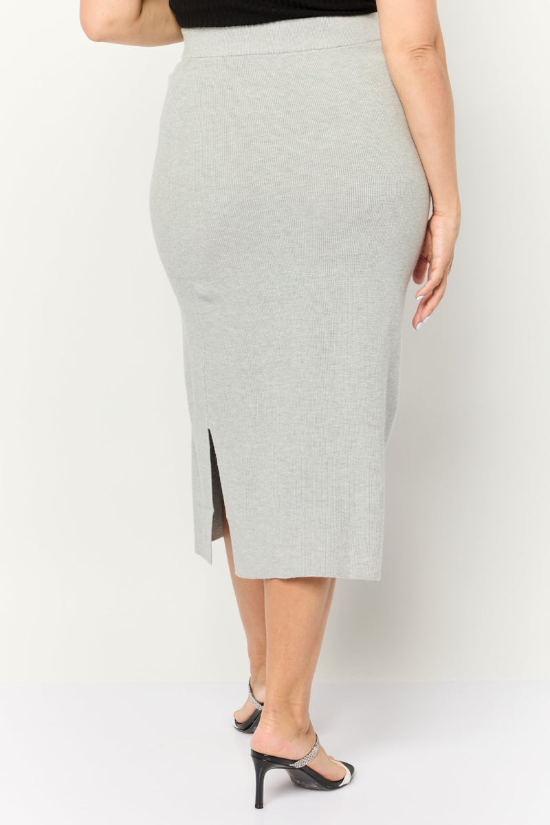 ESPRIT تنورات ميدي مضلعة للنساء، رمادي - Image 4