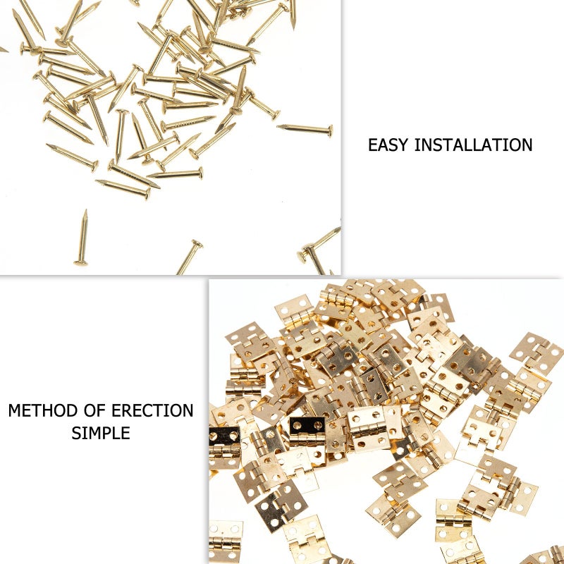 Mini Copper Hinges 100Pcs For Jewelry Boxes Micro Wooden Box Craft Hardware Accessories - Image 4