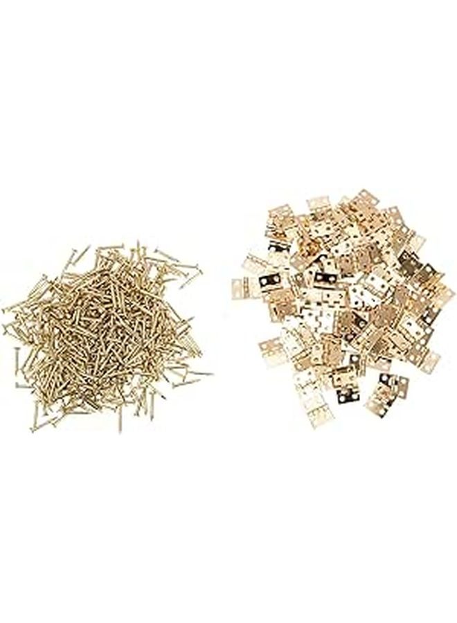 Mini Copper Hinges 100Pcs For Jewelry Boxes Micro Wooden Box Craft Hardware Accessories - Image 1