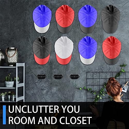 RUIPBOTE 24 Pack Adhesive Hat Hooks for Wall，Hat Rack for Baseball Caps, Hat Hangers for Wall， No Drilling，Upgraded Adhesive Hat Holder Display（Black） - Image 4