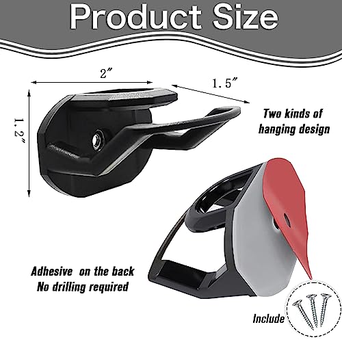 RUIPBOTE 24 Pack Adhesive Hat Hooks for Wall，Hat Rack for Baseball Caps, Hat Hangers for Wall， No Drilling，Upgraded Adhesive Hat Holder Display（Black） - Image 2