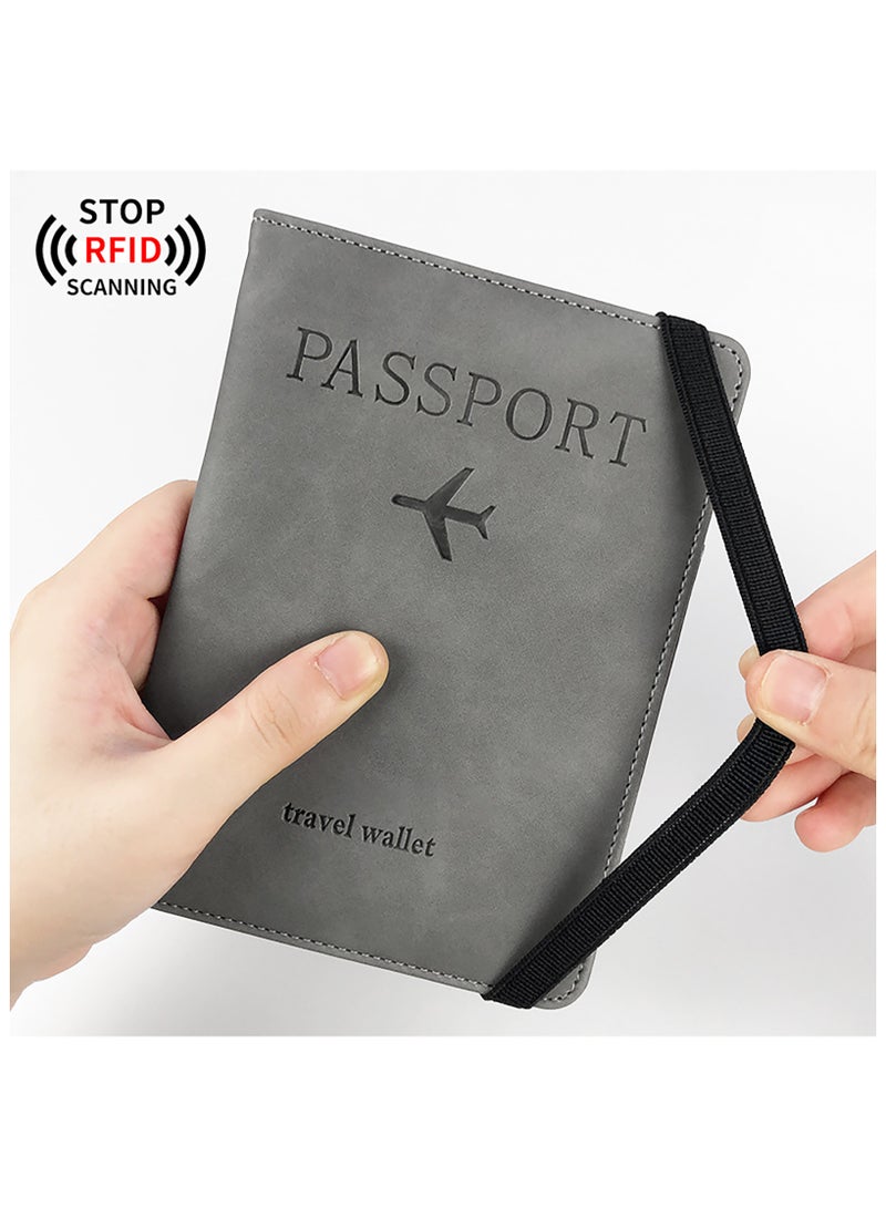 RFID Blocking Passport Holder Travel Wallet Leather Surface Multi Functional  Wallet - Image 2
