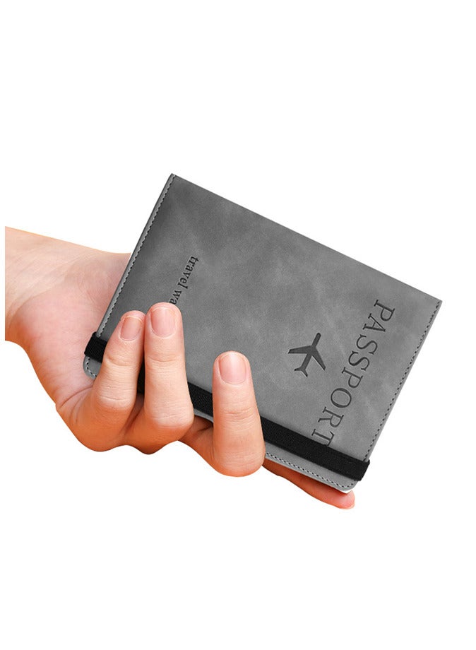 RFID Blocking Passport Holder Travel Wallet Leather Surface Multi Functional  Wallet - Image 4