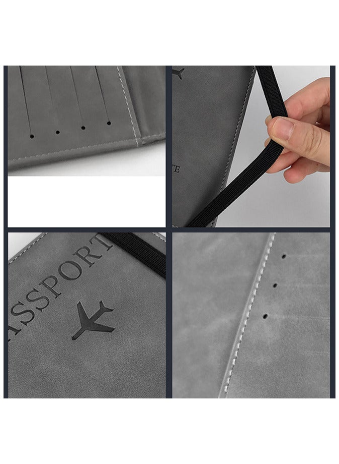 RFID Blocking Passport Holder Travel Wallet Leather Surface Multi Functional  Wallet - Image 5