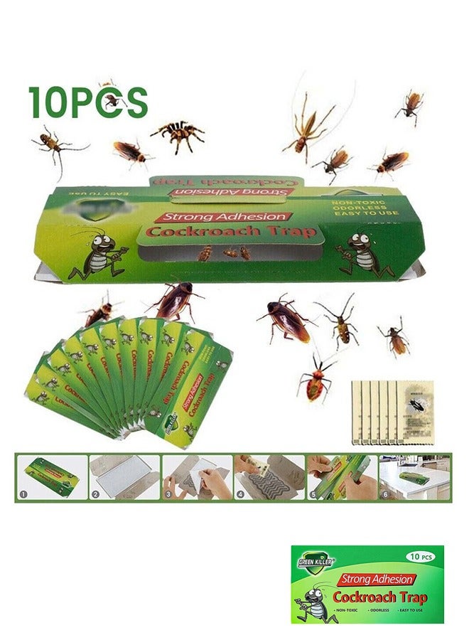 GREEN KILLER 10 Pieces Strong Adhesion Cockroach Trap  In One Box  - Image 1