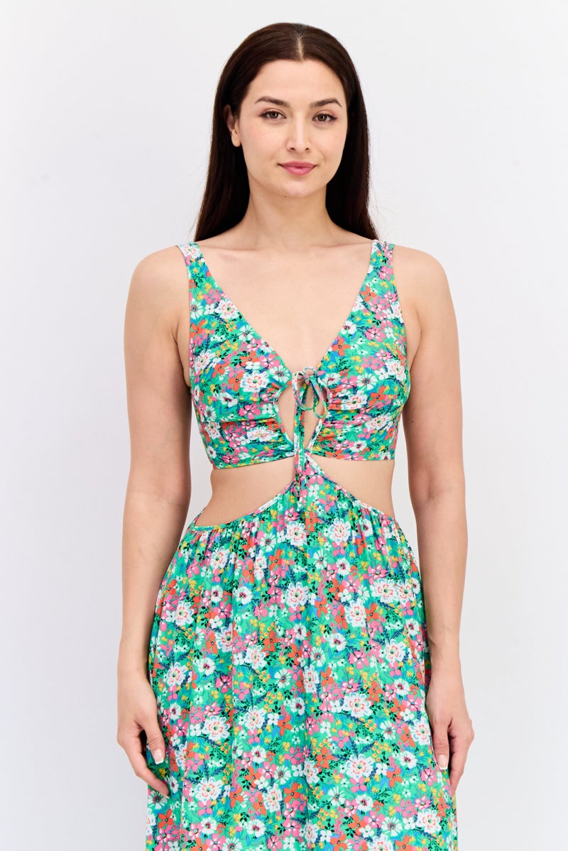 KOTON Women Allover Print Midi Dress, Multicolor - Image 2