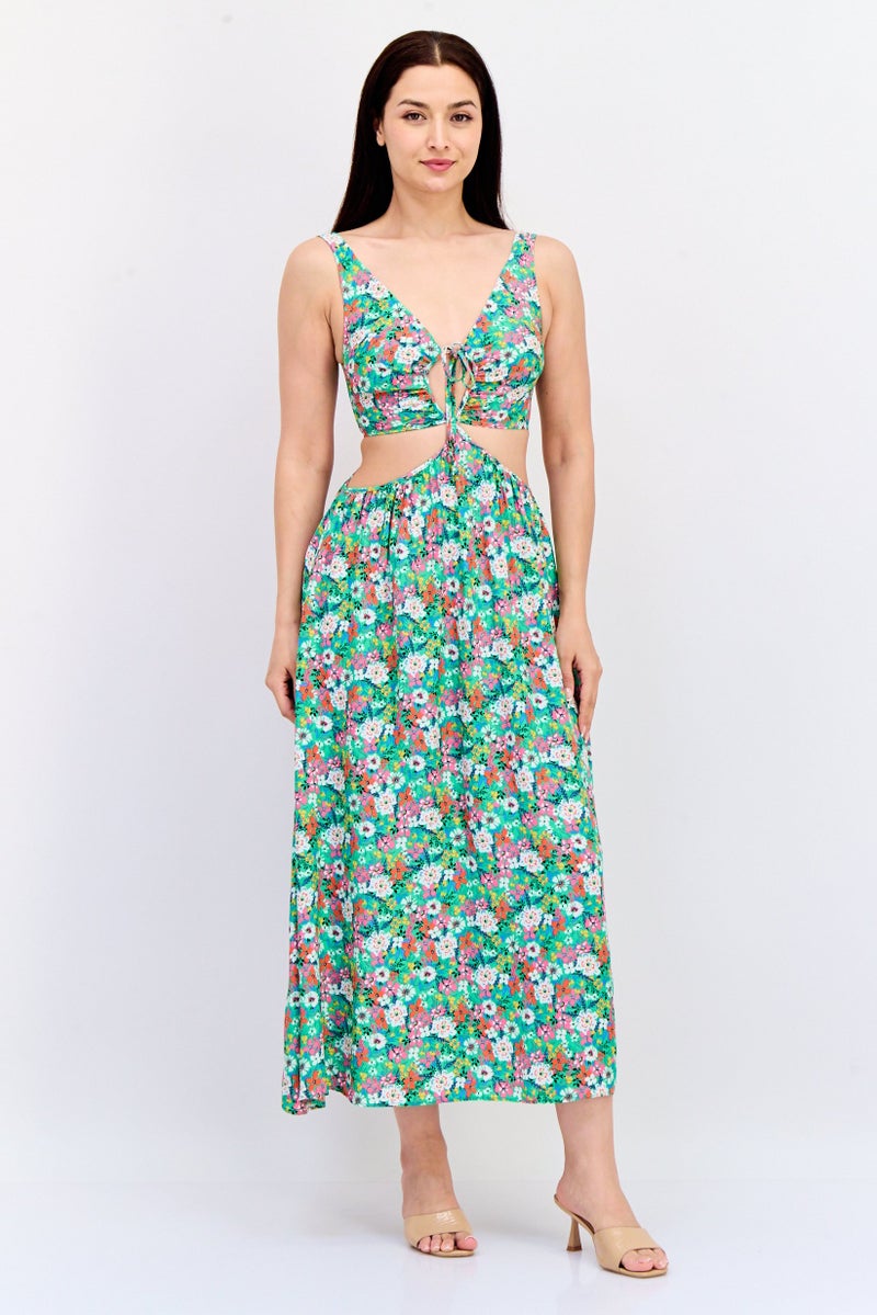 KOTON Women Allover Print Midi Dress, Multicolor - Image 1