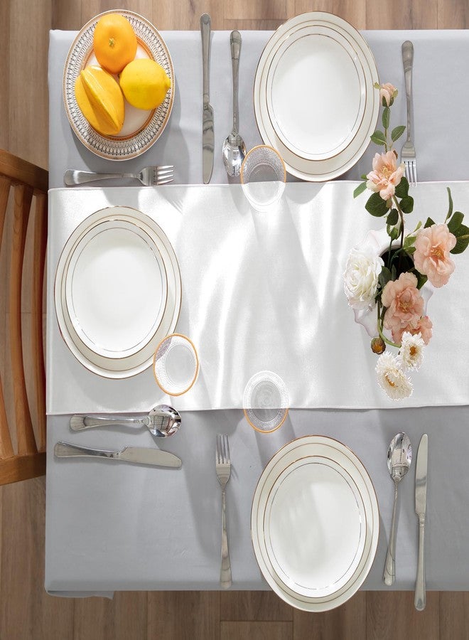 KKJIAF 2 Pack White Table Runners 12 x 108 Inch, Rectangular Smooth Satin Silk Table Runner for Wedding, Banquet, Birthday Party Decoration - Image 4