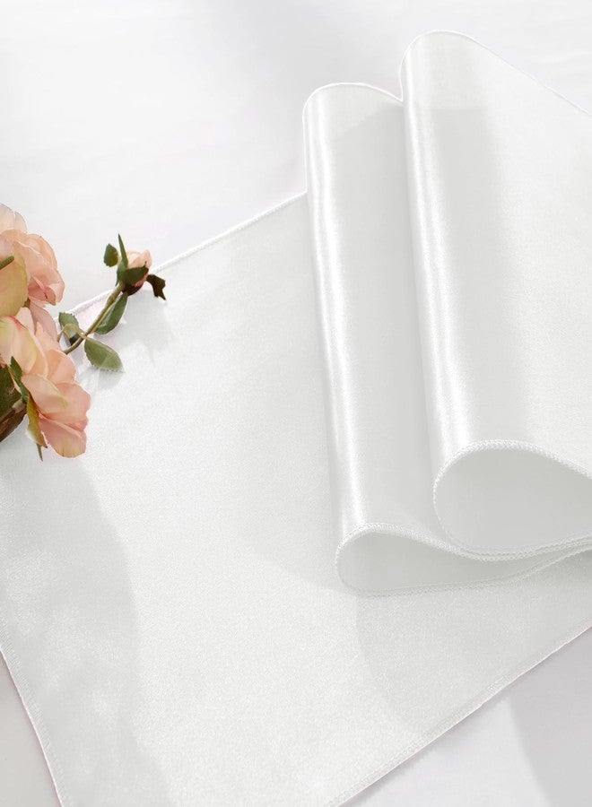 KKJIAF 2 Pack White Table Runners 12 x 108 Inch, Rectangular Smooth Satin Silk Table Runner for Wedding, Banquet, Birthday Party Decoration - Image 5