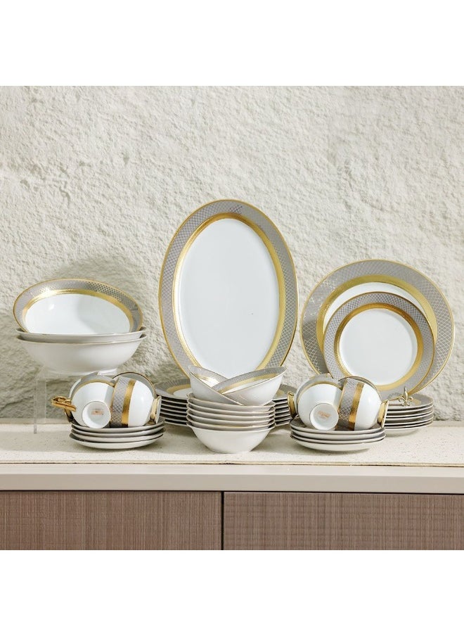 DANUBE HOME - Royal Feast 44-Piece Premium Fine Porcelain Dinner Set – Elegant Tableware for 8 Persons – Luxury Dinnerware Set for Home, Parties, Events & Gifting - Image 1