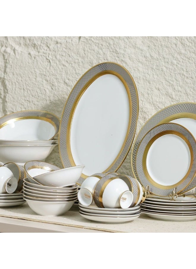 DANUBE HOME - Royal Feast 44-Piece Premium Fine Porcelain Dinner Set – Elegant Tableware for 8 Persons – Luxury Dinnerware Set for Home, Parties, Events & Gifting - Image 1