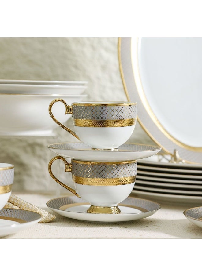 DANUBE HOME - Royal Feast 44-Piece Premium Fine Porcelain Dinner Set – Elegant Tableware for 8 Persons – Luxury Dinnerware Set for Home, Parties, Events & Gifting - Image 1