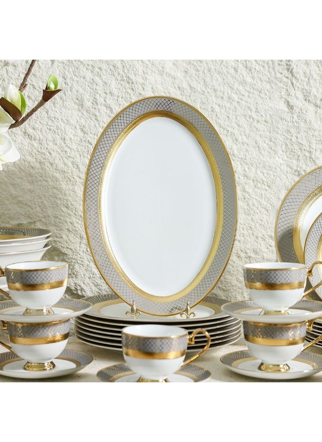 DANUBE HOME - Royal Feast 44-Piece Premium Fine Porcelain Dinner Set – Elegant Tableware for 8 Persons – Luxury Dinnerware Set for Home, Parties, Events & Gifting - Image 1