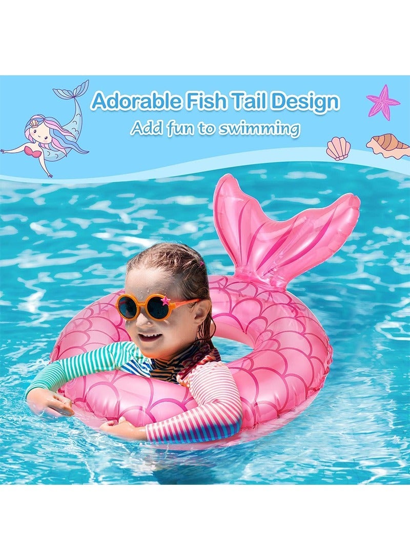 TAPIT Kids Mermaid Swimming Ring, Mermaid Tail Shaped Pool Swimming Float Tube Ring Float, Summer Water Fun Beach Party Swimming Pool Toys for Children Aged 3-8 Years Old - Image 2