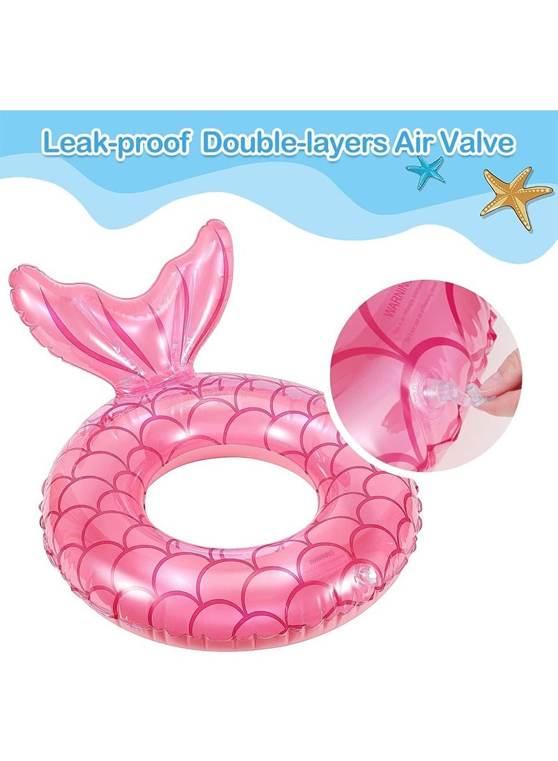 TAPIT Kids Mermaid Swimming Ring, Mermaid Tail Shaped Pool Swimming Float Tube Ring Float, Summer Water Fun Beach Party Swimming Pool Toys for Children Aged 3-8 Years Old - Image 4