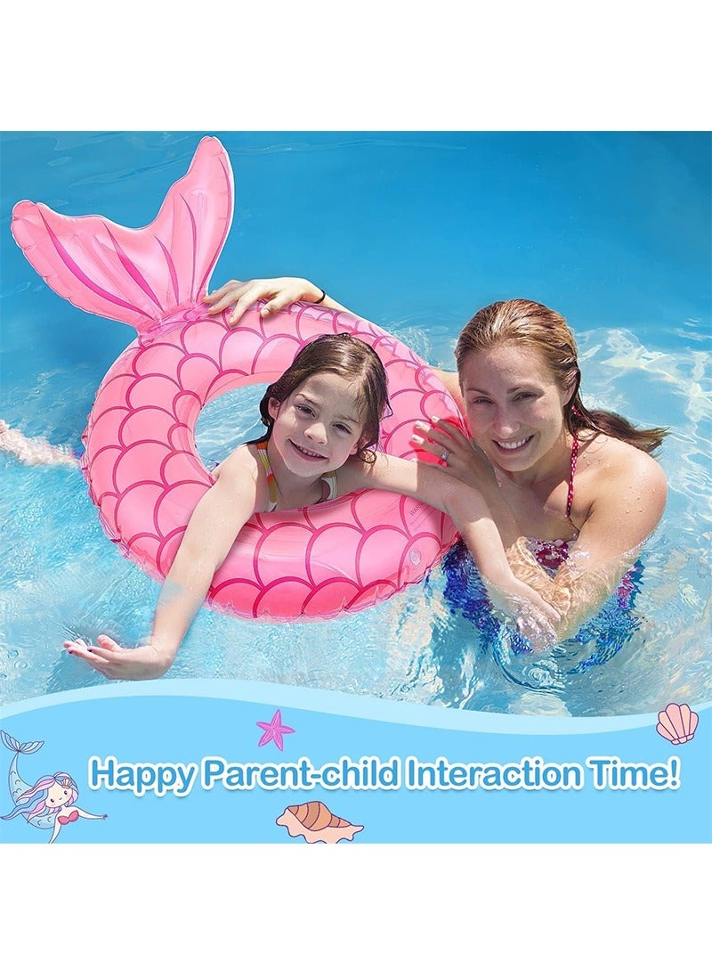 TAPIT Kids Mermaid Swimming Ring, Mermaid Tail Shaped Pool Swimming Float Tube Ring Float, Summer Water Fun Beach Party Swimming Pool Toys for Children Aged 3-8 Years Old - Image 5