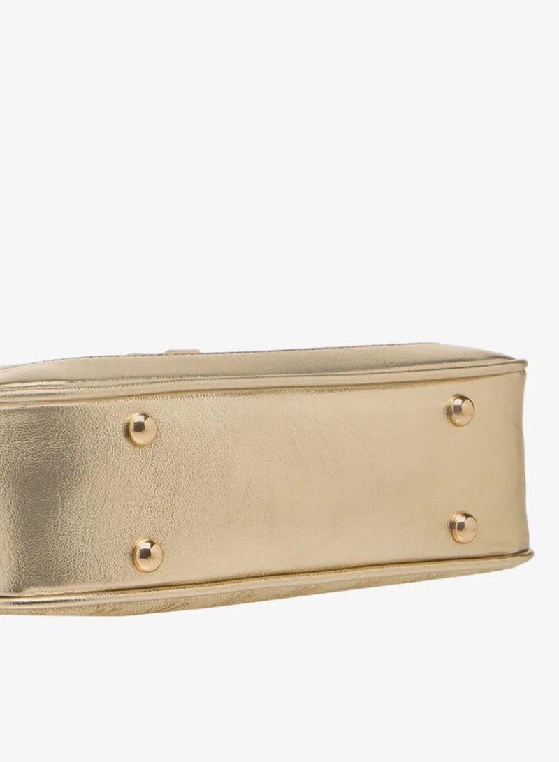 ELLE GOLD Monogram Debossed Shoulder Bag With Detachable Handle for Women | Best Price UAE