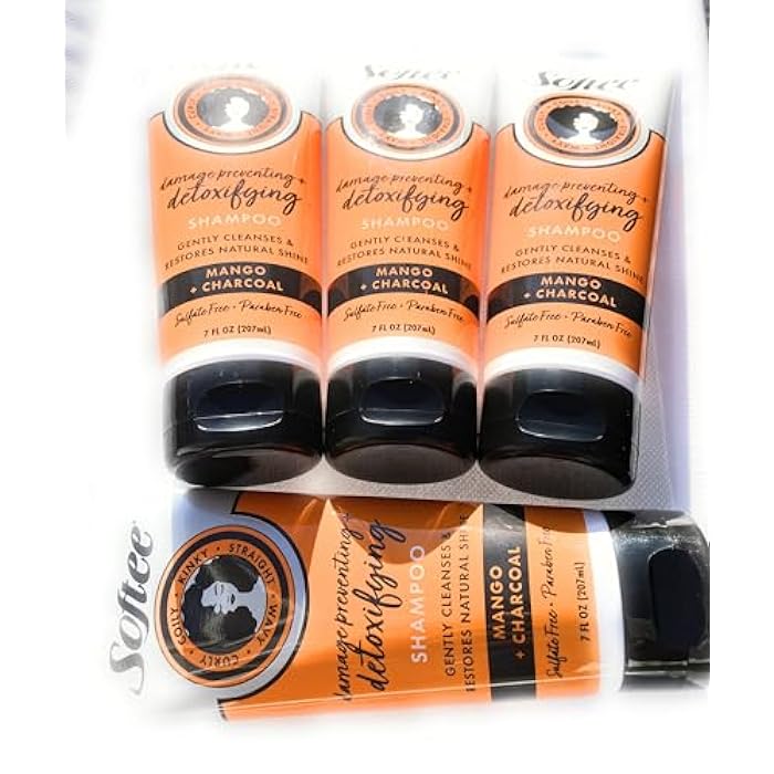 Softee Shampoo Mango + Charcoal (4 EA 7 oz) - Image 1