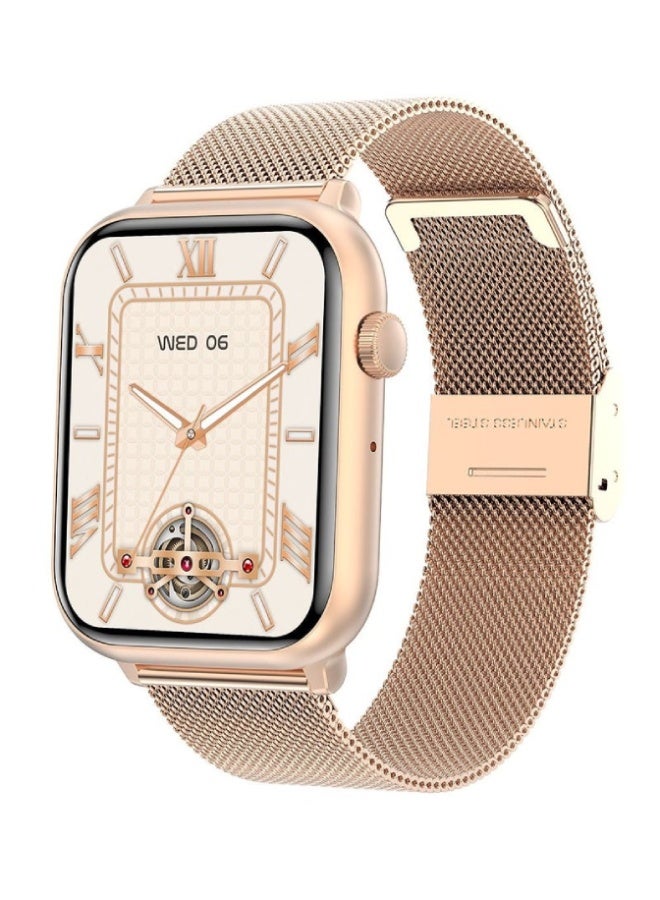 AROAQ HK27 Smartwatch 1.78″ AMOLED HD Display, Bluetooth Calling, NFC, AI Voice Assistant, Health & Fitness Tracker – Mesh Steel Strap , Gold - Image 1