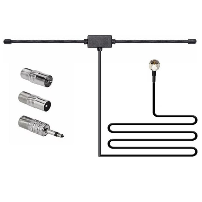 F-type ram's horn antenna, 75Ω, car FM TV radio, F-type female connector to TV 3.5mm mono. - Image 3
