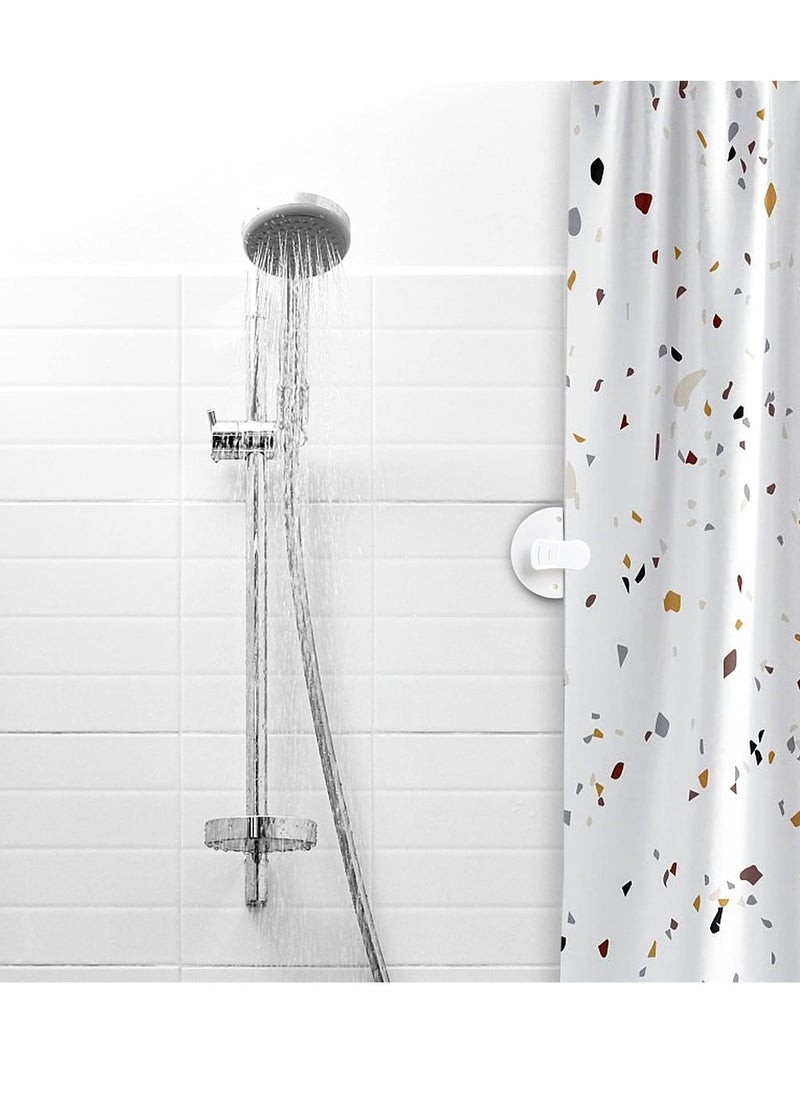 Generic 10 Pack Shower Curtain Clips, Self Adhesive Shower Curtain Clips, Self Adhesive Shower Curtain Weight Clip, for Shower Hanging Camper Home Decoration Indoor and Outdoor  - Image 1