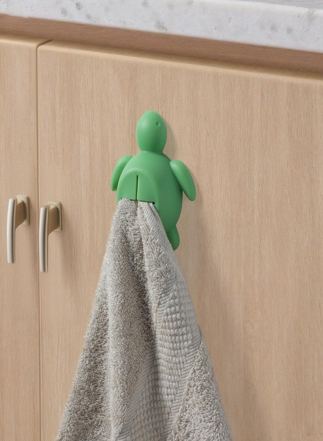 TRCENDE Lovely Silicone Sea Turtle Wall Mount Towel Holder, Funny Sea Turtle Animal Hooking Perfect for Kitchen Bath, Wall Mounting Hand Hook, Adhesive Wall Mounted for Hanging Towel Bath Ball Rag XSX39 - Image 4