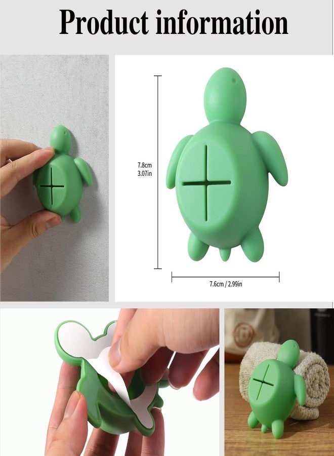 TRCENDE Lovely Silicone Sea Turtle Wall Mount Towel Holder, Funny Sea Turtle Animal Hooking Perfect for Kitchen Bath, Wall Mounting Hand Hook, Adhesive Wall Mounted for Hanging Towel Bath Ball Rag XSX39 - Image 2