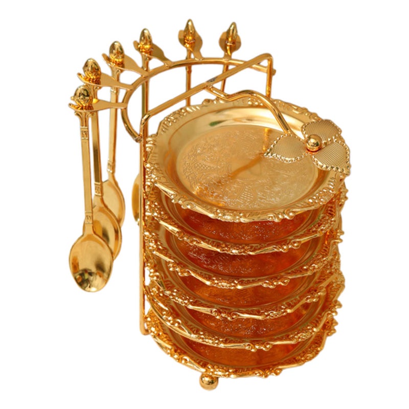 2 Sets With Sliver Holder Stand Round Decorative Tabletop For Cake And Fruit Tray Kitchen Home - Image 5