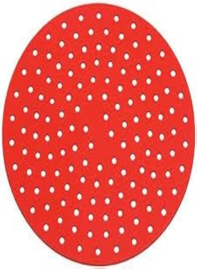 Air Fryer Silicone Liners Round Non-Stick Reusable Air Fryer Liners 22cm (9inch) 1pc Red 