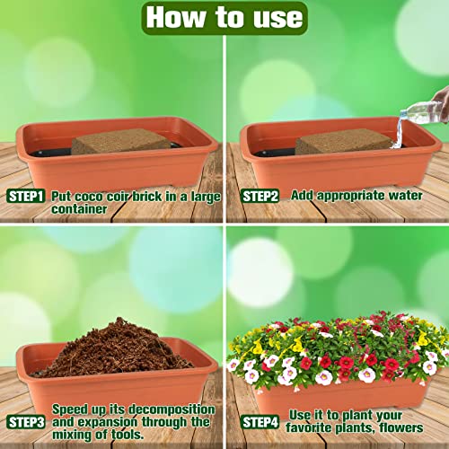 ZeeDix Compressed Coco Coir Brick for Plants, Premium Coconut Coir Bricks Potting Soil Mix, Natural Coconut Husk Coco Peat Brick with Low EC and pH Balance for Gardening Plants Flower Herbs - Image 5