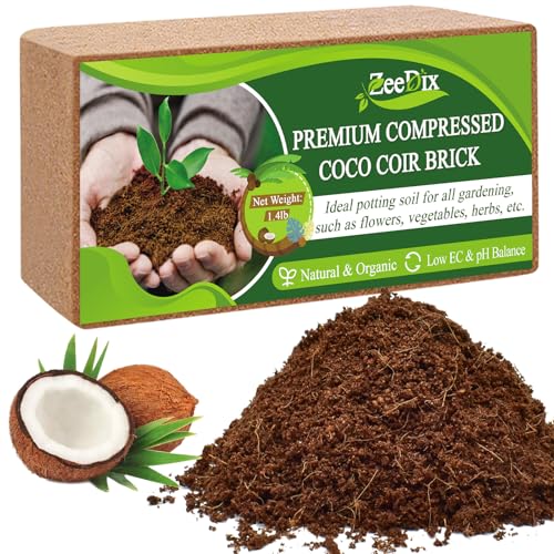 ZeeDix Compressed Coco Coir Brick for Plants, Premium Coconut Coir Bricks Potting Soil Mix, Natural Coconut Husk Coco Peat Brick with Low EC and pH Balance for Gardening Plants Flower Herbs - Image 2