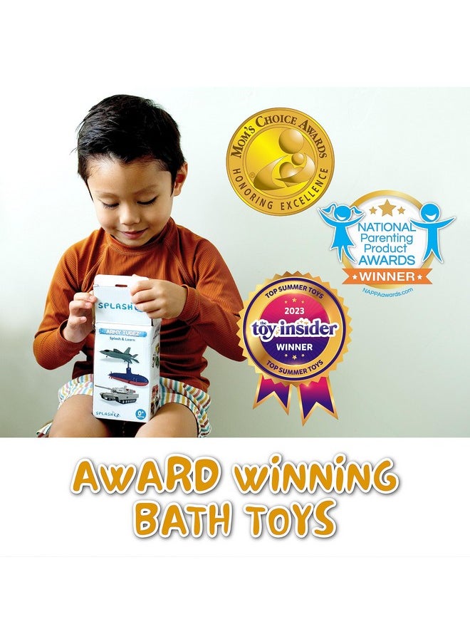 SplashEZ Mold Free Bath Toys For Babies And Toddlers, No Hole Bath Toys, Army Bath Toys No Mold For Tub, Beach, Pool, Bpa-Free, Safe, Fun Infant Baby Bath Toys No Holes 0 1-3 6 12 18 Month  - Image 3