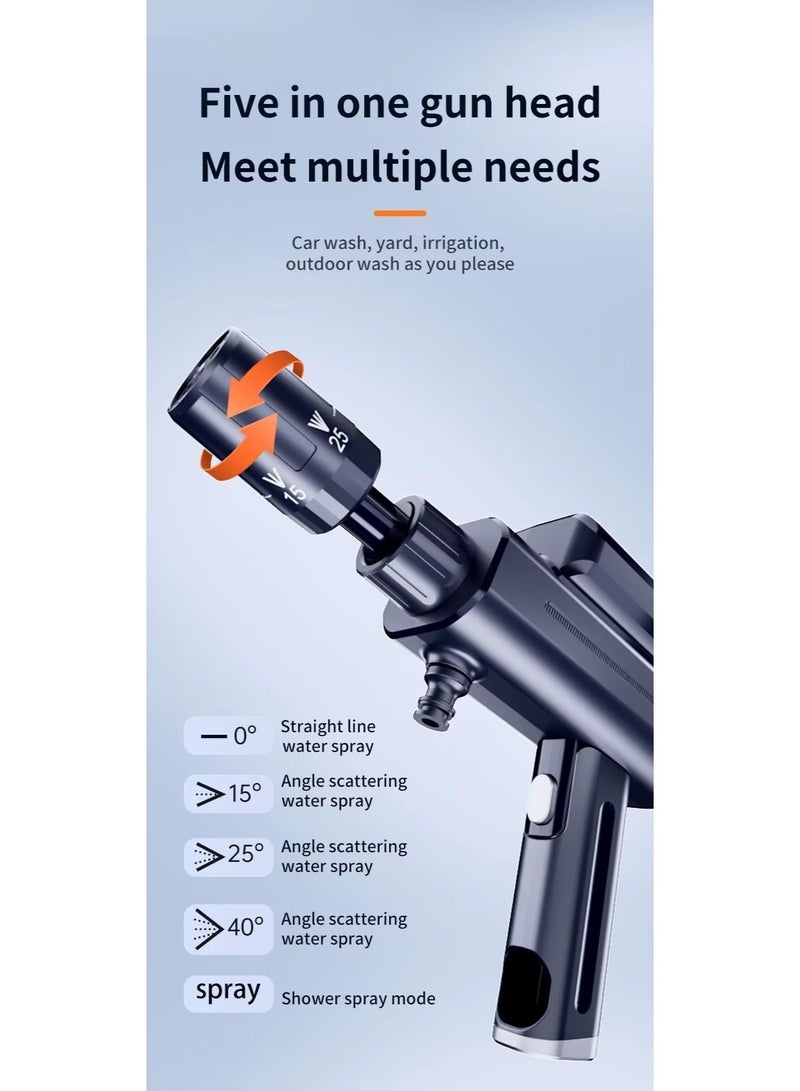 BlueFire Powerful X9 Portable Cordless Pressure Washer 300 PSI – Silent Foldable Rechargeable Car Wash Jet Spray Gun with 5-in-1 Multi-Function Nozzle, 4000mAh Battery, Type-C Charging Cable, Foam Pot, 5M Hose, High-Pressure Power Washer Kit for Car, Bike, Garden, Home & Outdoor Cleaning - Image 5