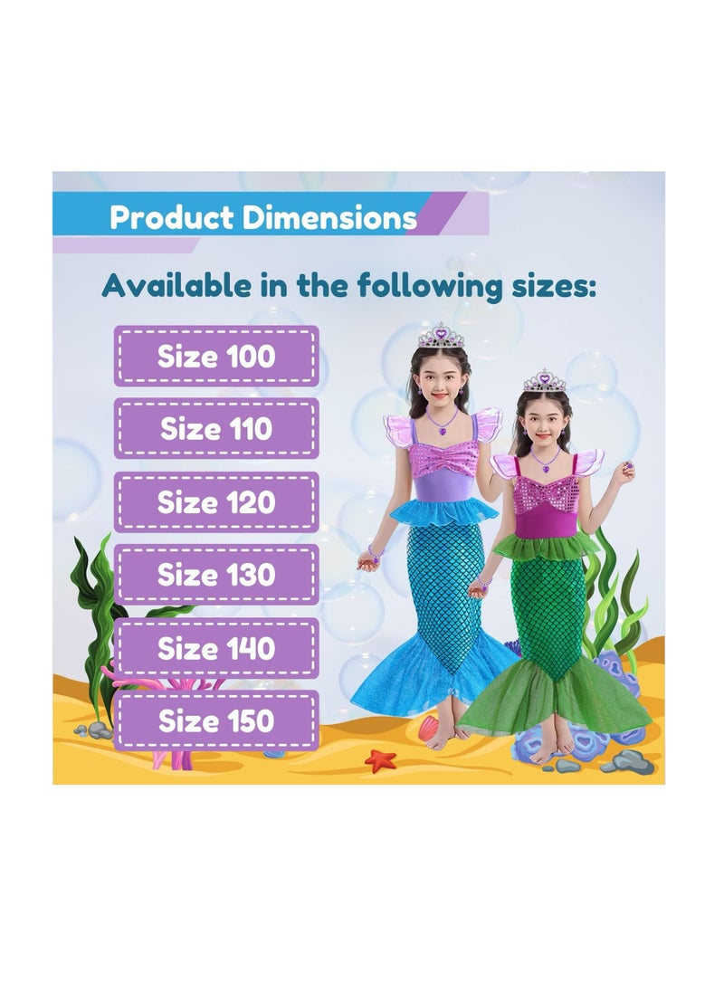 Home Smart Home Smart Mermaid Princesses Queen Costume Dress for kid's Birthday Party Dress with Accessories Fairy-Tale Fancy Girl Dress for Party Favor and more.  - Image 2