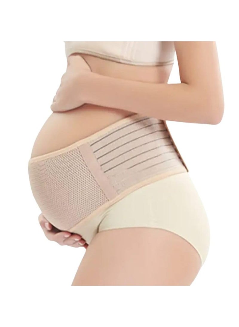 Zimtal Pregnancy Belly Band Maternity Belly Band for Women Pregnancy Belt - Relieve Back, Pelvic, Hip Pain - Adjustable Belly Support Bands for Pregnant Women - Maternity Belt Fits Up to 46" - Beige  - Image 1